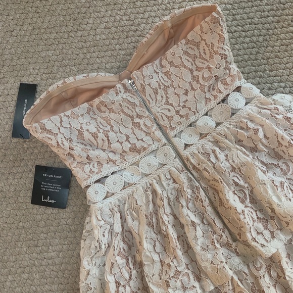Lulu’s White Lace Strapless Midi Dress - Picture 8 of 8
